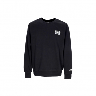 felpa leggera girocollo uomo club french terry crewneck BLACK/WHITE
