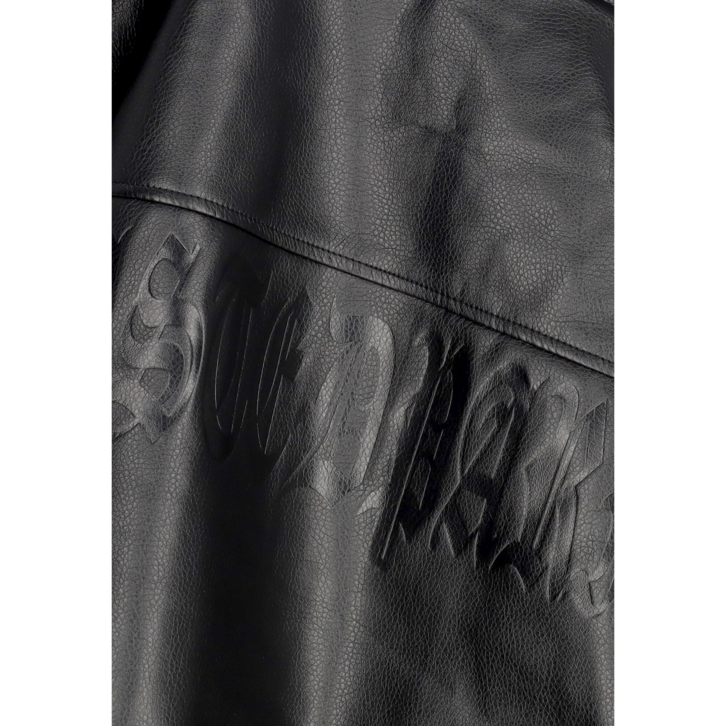 giubbotto uomo kingdom faux leather jacket BLACK