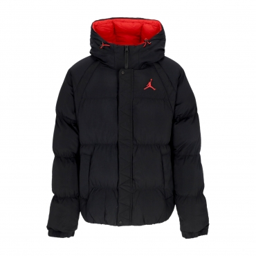piumino uomo essential puffer jacket BLACK/FIRE RED/FIRE RED