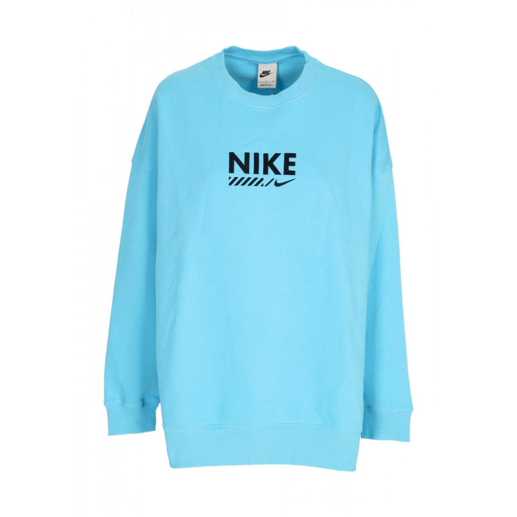 felpa girocollo donna w sportswear fleece oversized gls crewneck BALTIC BLUE