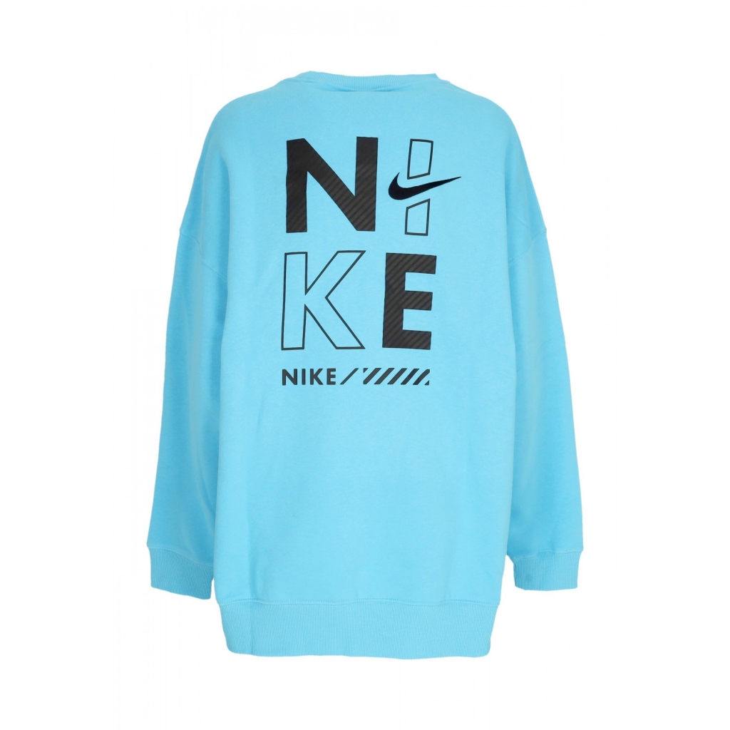 felpa girocollo donna w sportswear fleece oversized gls crewneck BALTIC BLUE