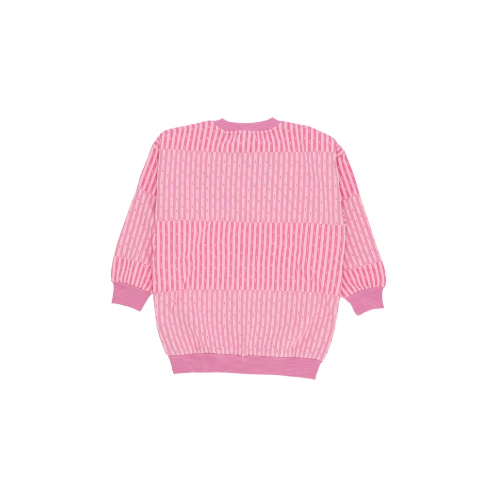 felpa girocollo ragazza sportswear club fleece oversize all over print crewneck MAGIC FLAMINGO/MAGIC FLAMINGO/HYPER PINK