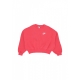 felpa girocollo corta ragazza sportswear club fleece boxy crewneck ASTER PINK/WHITE