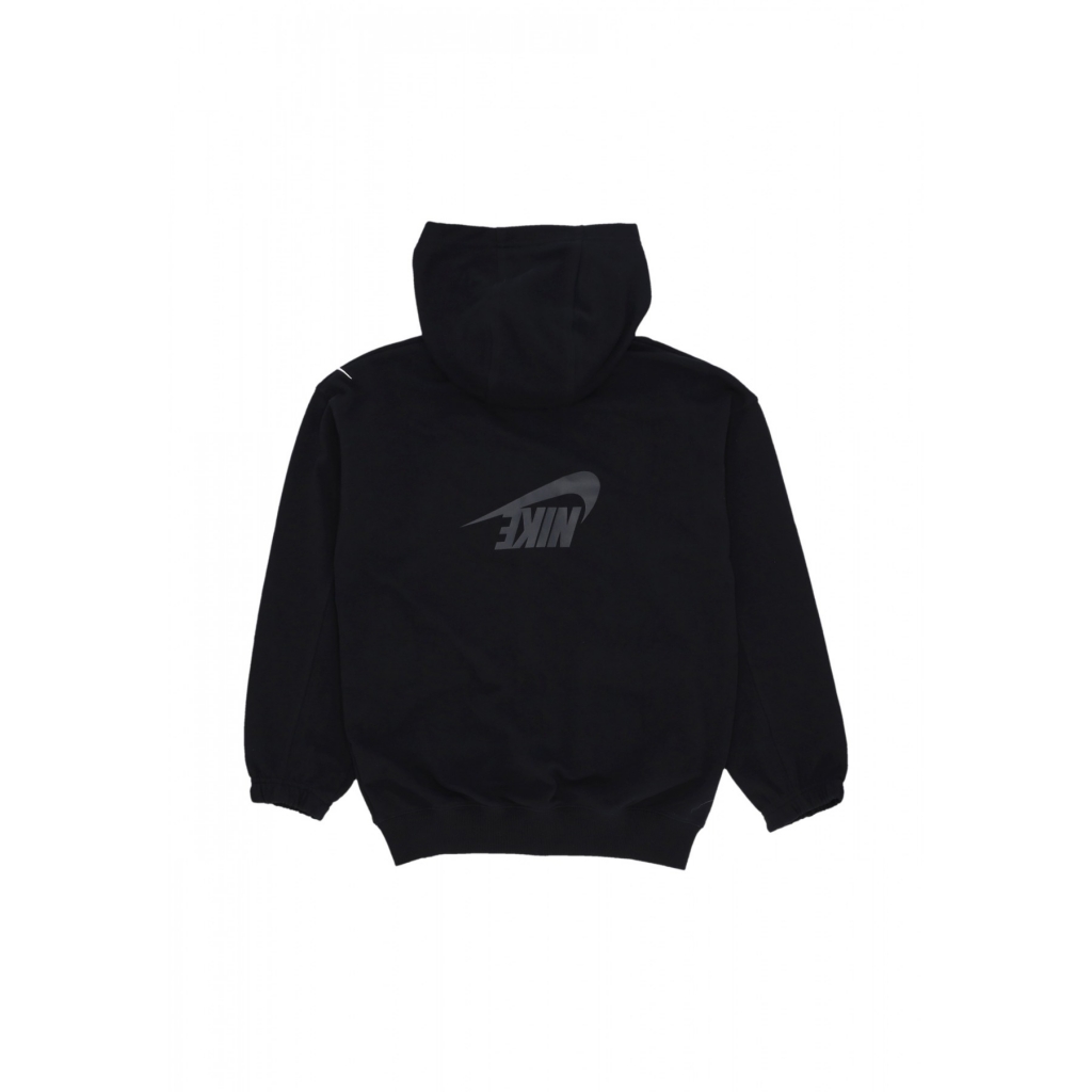 felpa leggera cappuccio zip ragazza sportswear dry fit oversized fleece dance hoodie BLACK