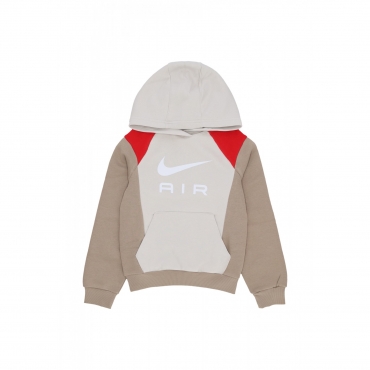 felpa cappuccio ragazzo air logo hoodie KHAKI/LT OREWOOD BRN/WHITE