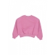 felpa girocollo corta ragazza sportswear club fleece boxy crewneck MAGIC FLAMINGO/WHITE