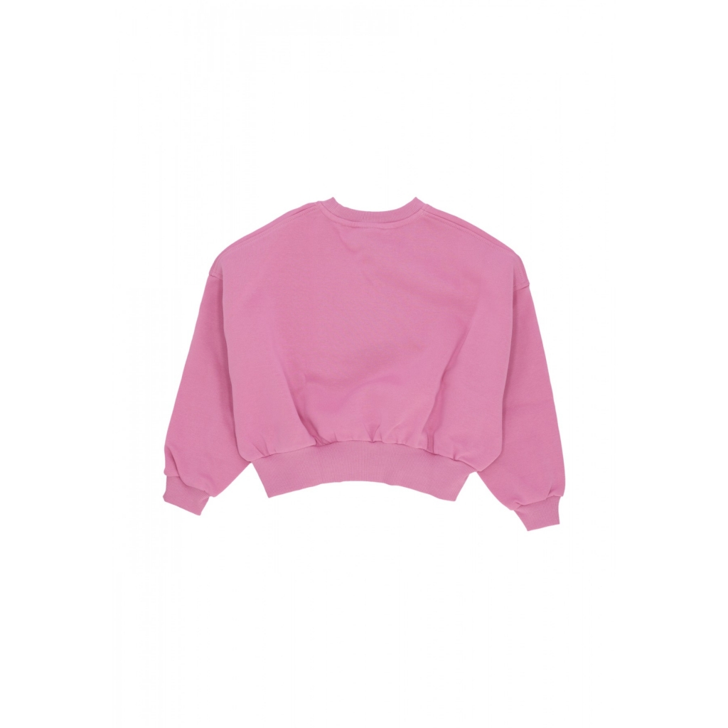 felpa girocollo corta ragazza sportswear club fleece boxy crewneck MAGIC FLAMINGO/WHITE