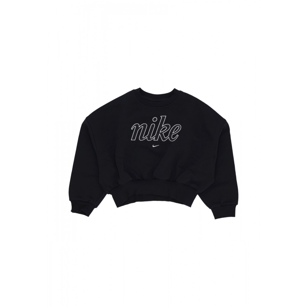 felpa girocollo corta ragazza 197599365396 BLACK/WHITE