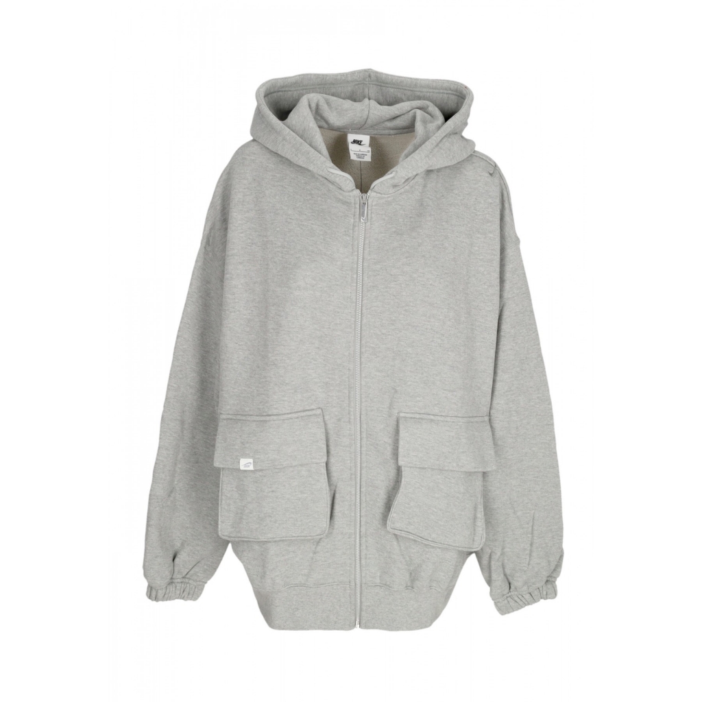 felpa leggera cappuccio zip donna w sportswear dance oversized full-zip hoodie DK GREY HEATHER/SMOKE GREY