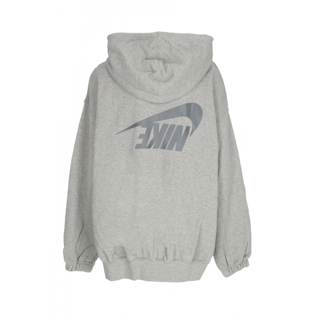 felpa leggera cappuccio zip donna w sportswear dance oversized full-zip hoodie DK GREY HEATHER/SMOKE GREY