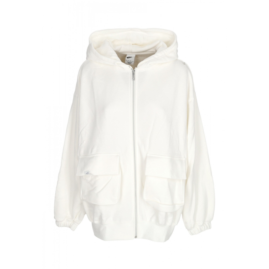felpa leggera cappuccio zip donna w sportswear dance oversized full-zip hoodie SAIL/LT OREWOOD BRN