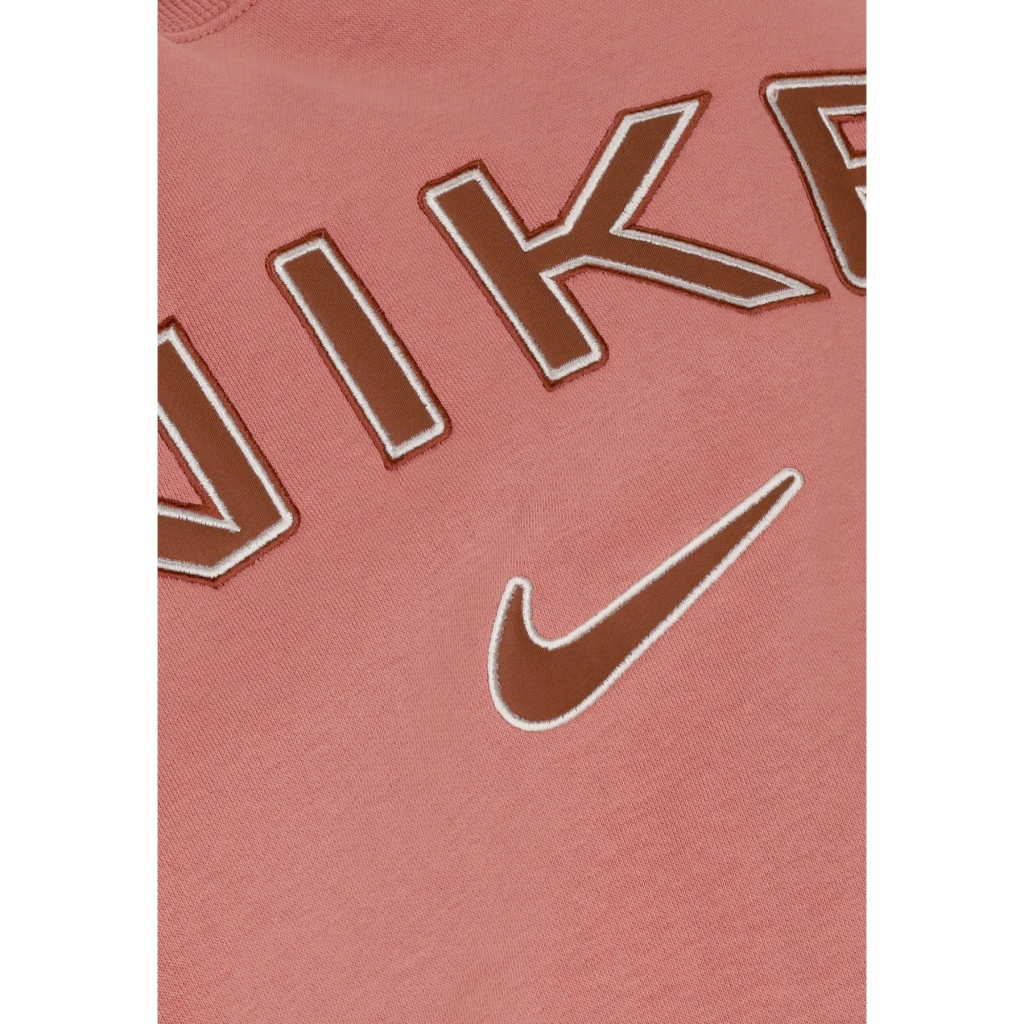 felpa girocollo donna w sportswear phoenix fleece over-oversized logo crewneck CANYON PINK/LT OREWOOD BRN/RED SEPIA