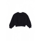 felpa girocollo corta ragazza sportswear club fleece boxy crewneck BLACK/WHITE