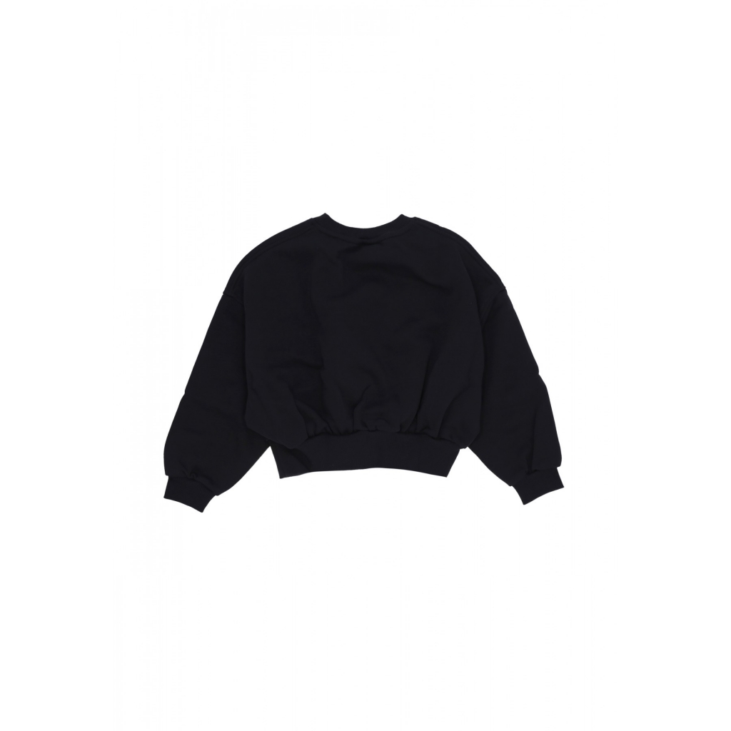 felpa girocollo corta ragazza sportswear club fleece boxy crewneck BLACK/WHITE