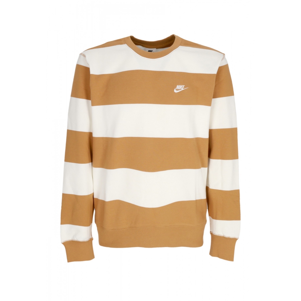 felpa leggera girocollo uomo club stripe heavy weight french terry crewneck FLAX/SAIL/WHITE