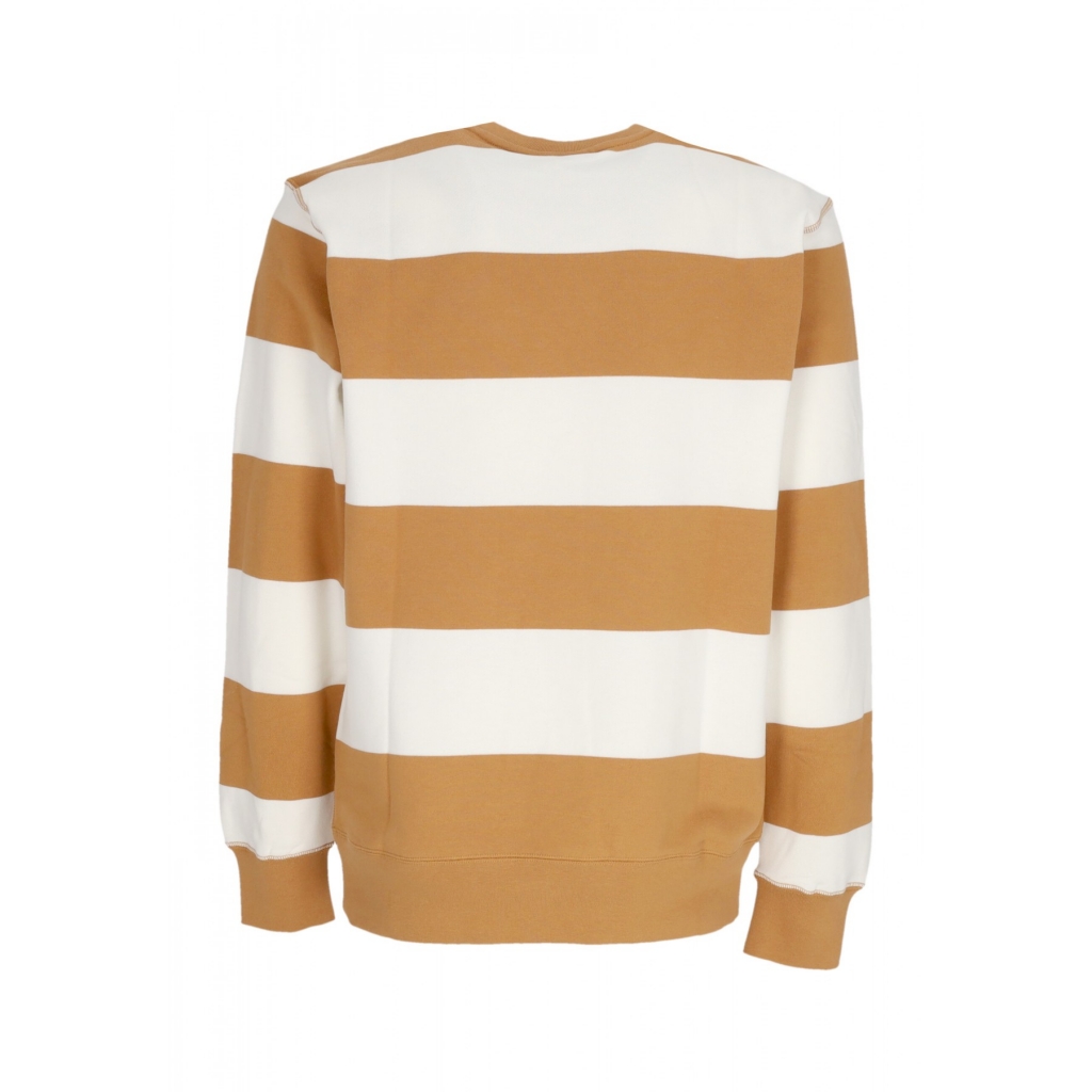 felpa leggera girocollo uomo club stripe heavy weight french terry crewneck FLAX/SAIL/WHITE