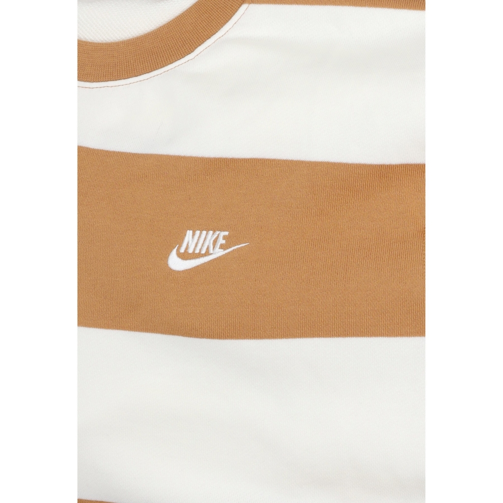 felpa leggera girocollo uomo club stripe heavy weight french terry crewneck FLAX/SAIL/WHITE