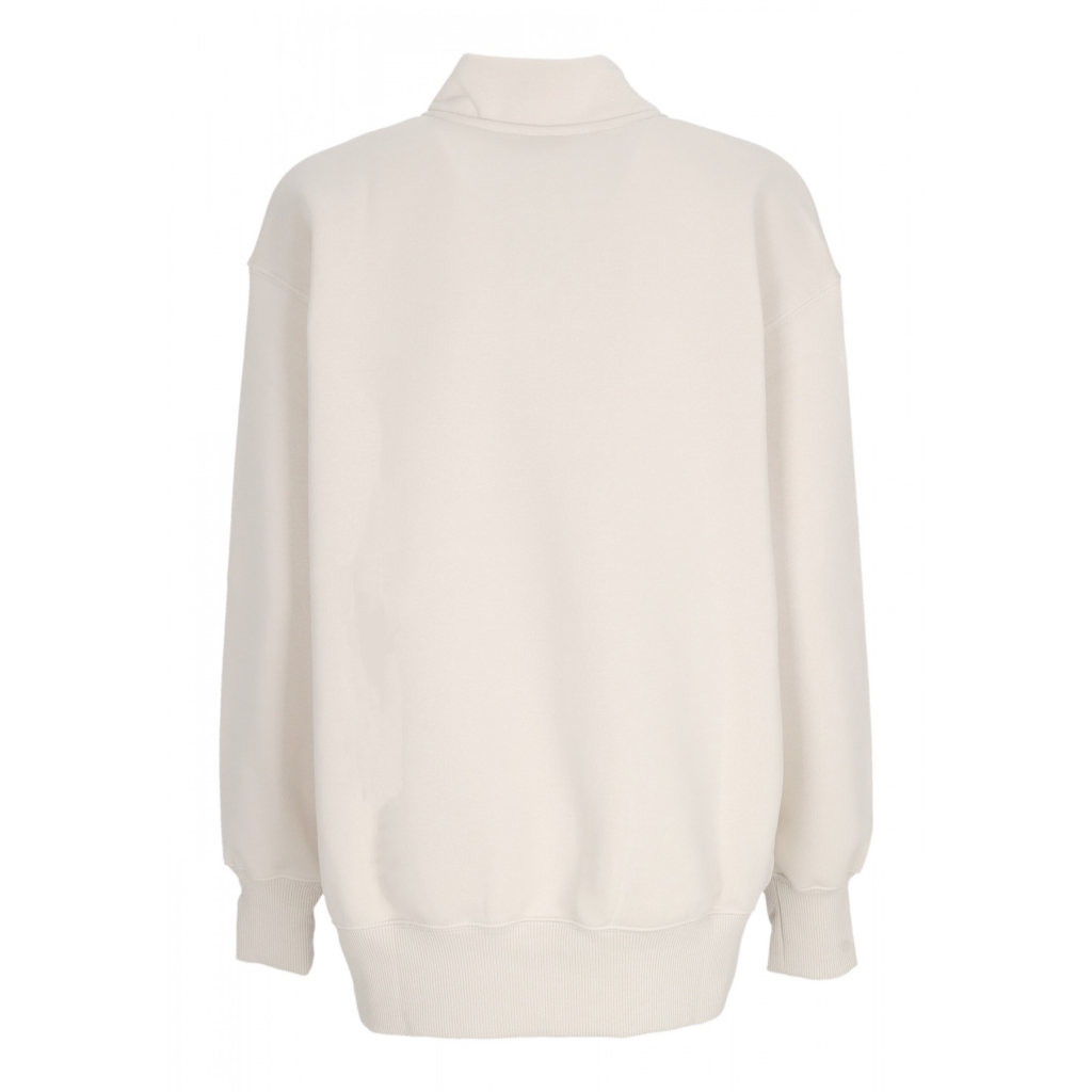 felpa collo alto donna w sportswear phoenix fleece oversized logo quarter zip crewneck LT OREWOOD BRN/WHITE/ARMORY NAVY