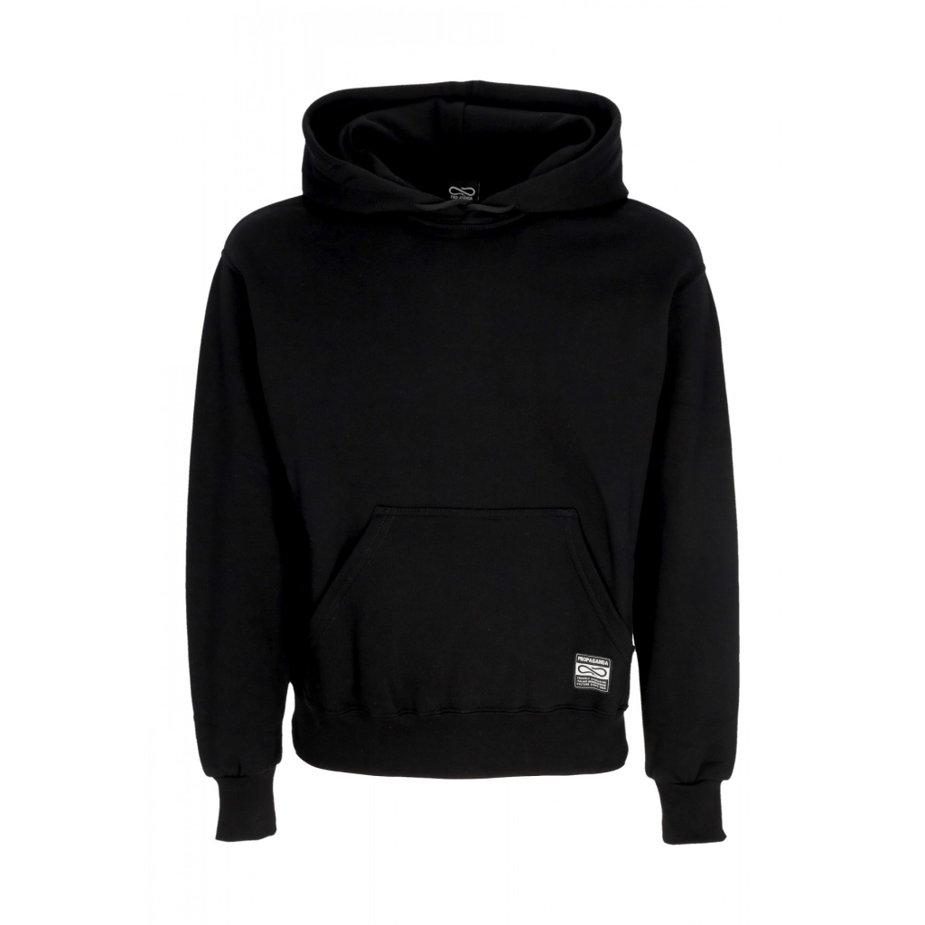 felpa cappuccio uomo label og hoodie BLACK