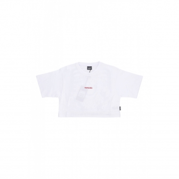 maglietta corta donna w women ribs assault croptop tee WHITE