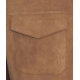Overshirt in pelle scamosciata marrone