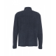 Overshirt in pelle scamosciata blu scuro