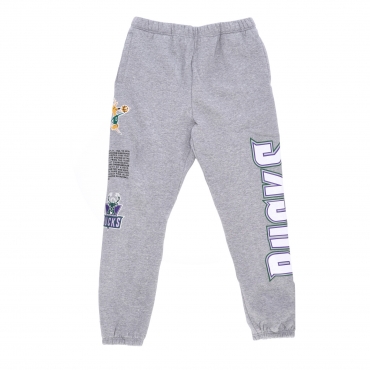 pantalone tuta felpato uomo nba team origins fleece pant hardwood classics milbuc GREY HEATHER