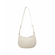 Borsa a spalla con monogramma Mini Half Moon bianco