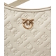 Borsa a spalla con monogramma Mini Half Moon bianco