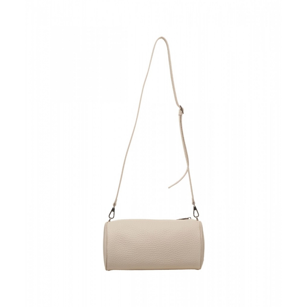 Bowling bag in pelle crema