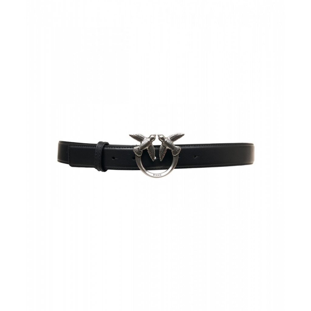 Cintura in pelle Love Birds argento