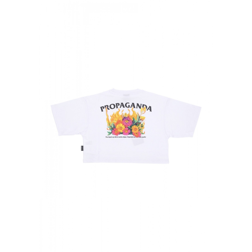 maglietta corta donna w pyromantics croptop tee WHITE