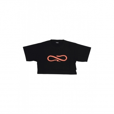 maglietta corta donna w women logo croptop tee BLACK