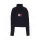 maglione donna w melange turtleneck flag sweater BLACK MELANGE