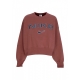 felpa girocollo donna w sportswear phoenix fleece over-oversized logo crewneck RED SEPIA/PLATINUM VIOLET/ARMORY NAVY