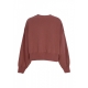 felpa girocollo donna w sportswear phoenix fleece over-oversized logo crewneck RED SEPIA/PLATINUM VIOLET/ARMORY NAVY