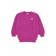felpa girocollo ragazza sportswear club fleece oversized crewneck HOT FUCHSIA/WHITE