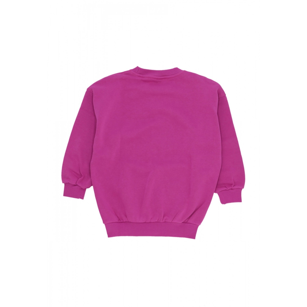 felpa girocollo ragazza sportswear club fleece oversized crewneck HOT FUCHSIA/WHITE