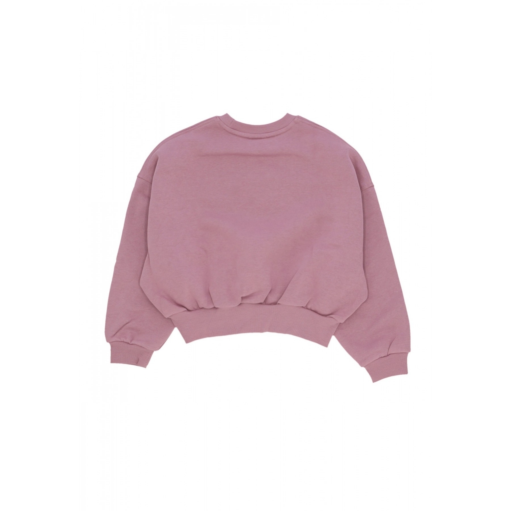 felpa girocollo ragazza sportswear club fleece boxy crewneck PLUM DUST/LT WILD MANGO