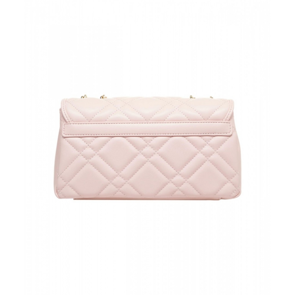 Borsa a spalla con borchie rosa chiaro
