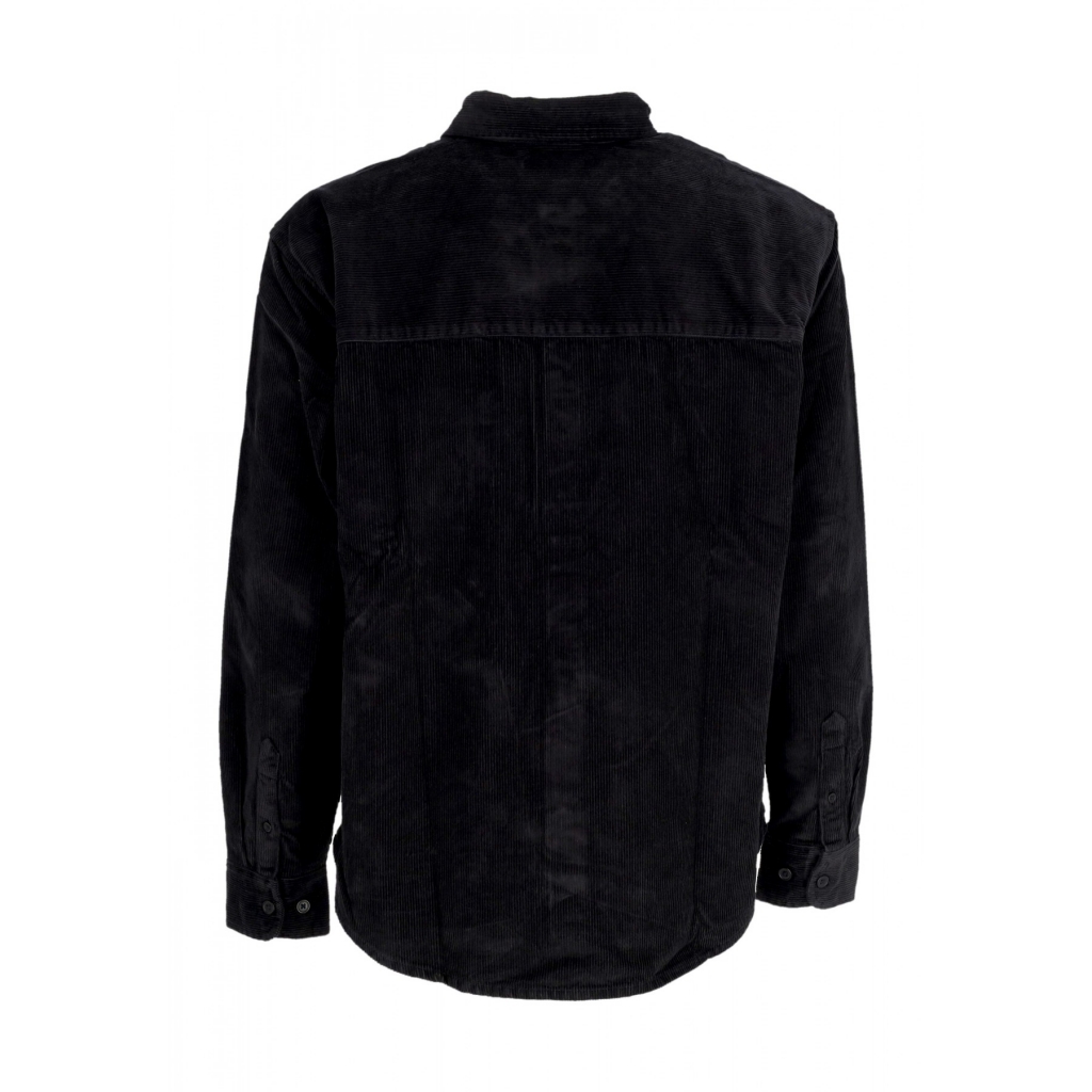 camicia manica lunga uomo bigwig cord woven BLACK