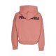 felpa cappuccio corta donna w woman logo croptop hoodie CLAY