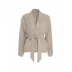 Blazer doppiopetto con cintura in vita grigio chiaro