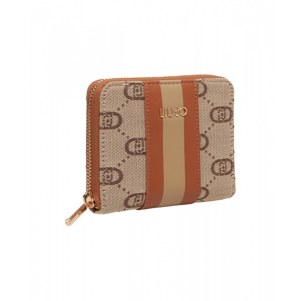 Portafoglio con logo marrone