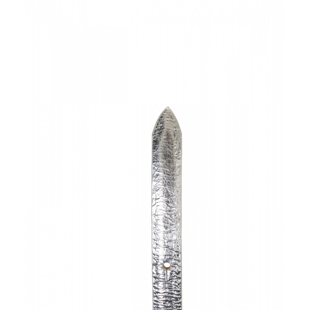 Cintura con effetto metallizzato argento