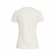 T-shirt con stampa e strass beige