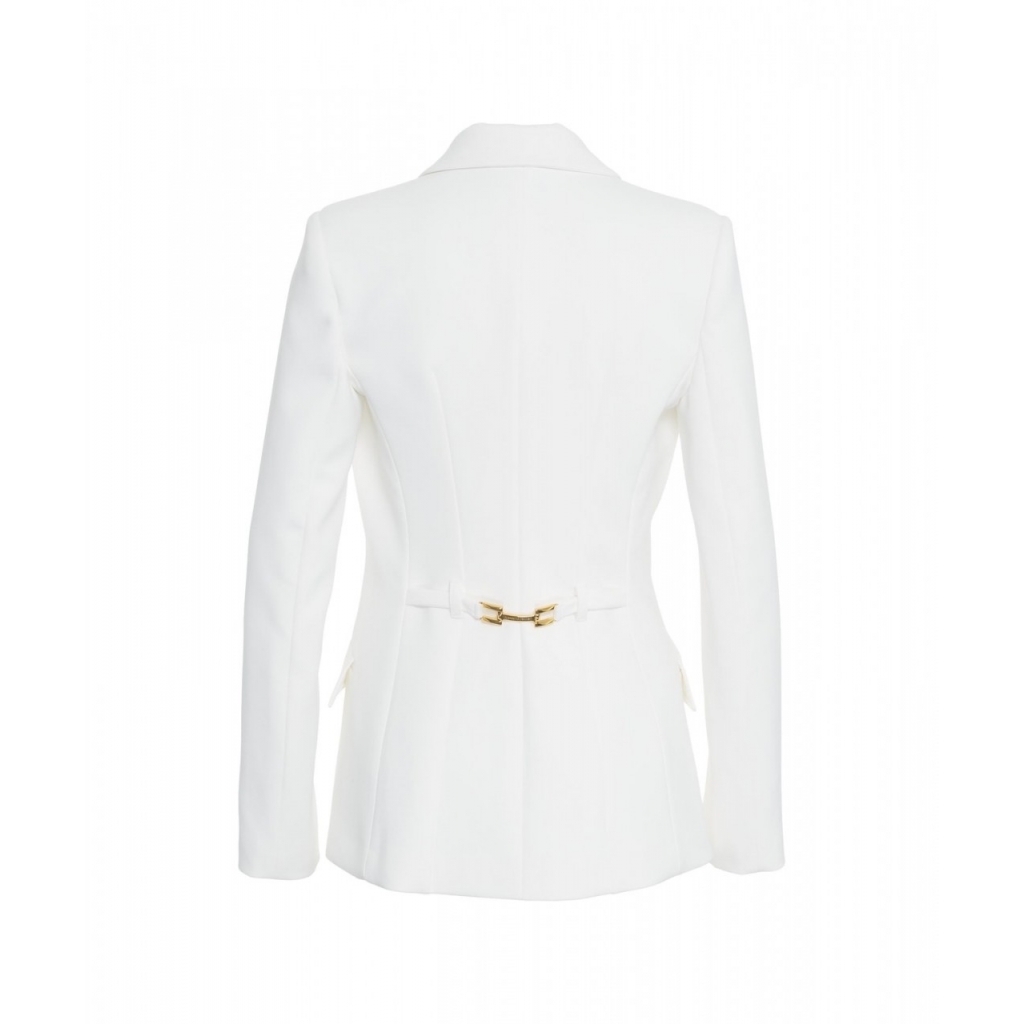 Blazer monopetto in crpe bianco