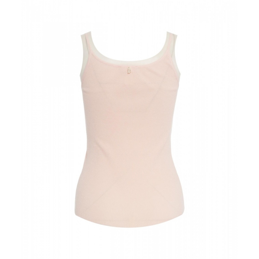 Top con inserti in tulle rosa