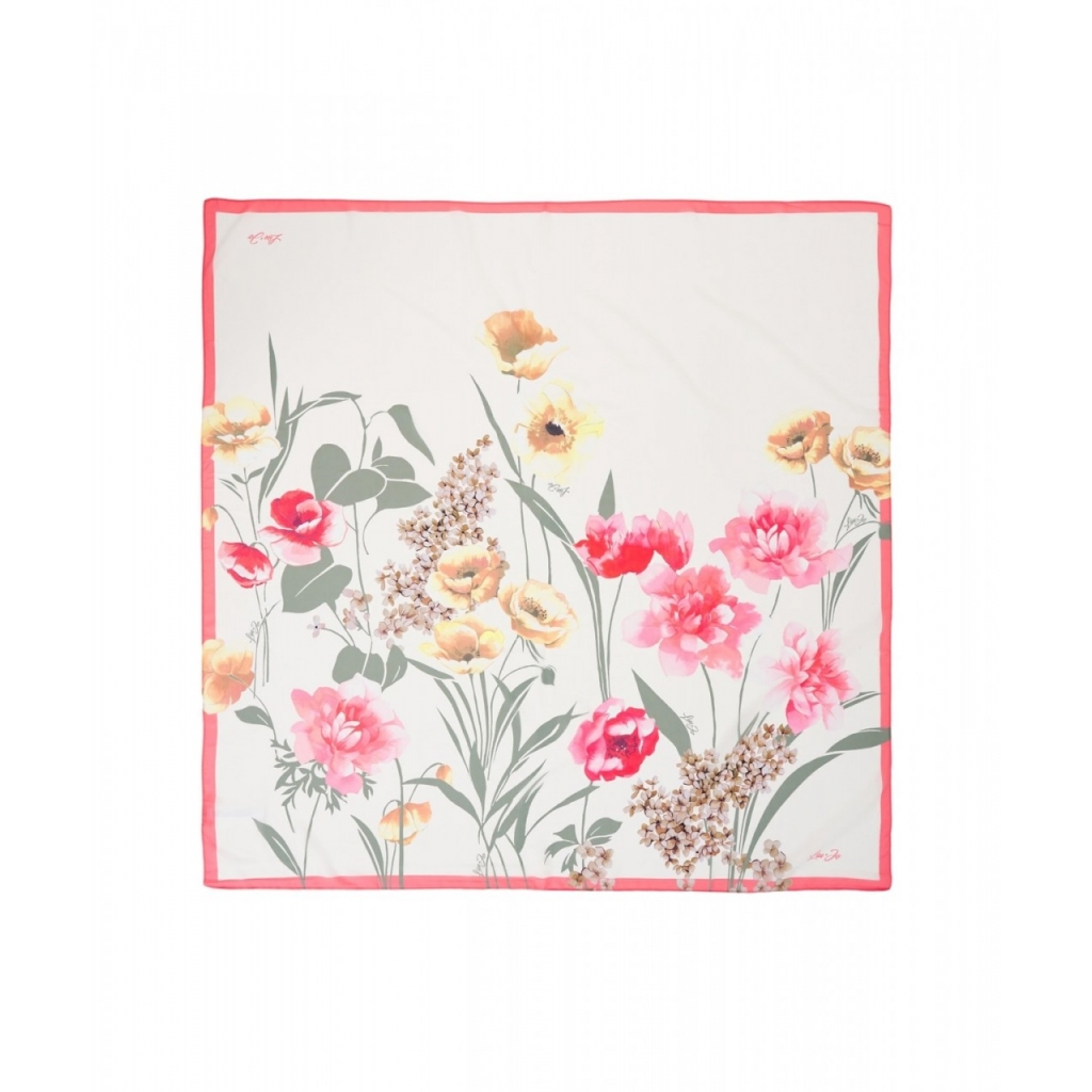 Foulard con stampa floreale rosa
