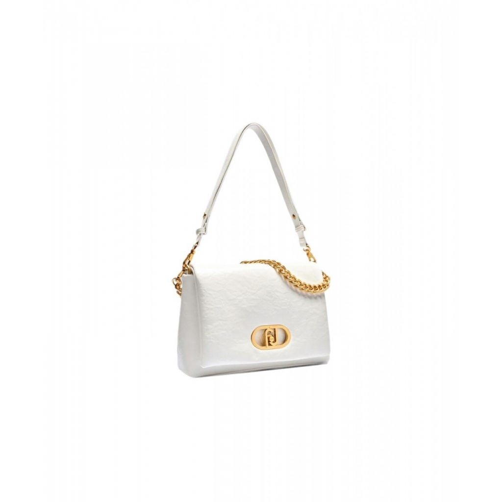 Borsa a mano pitonata LaPuffy grigio chiaro